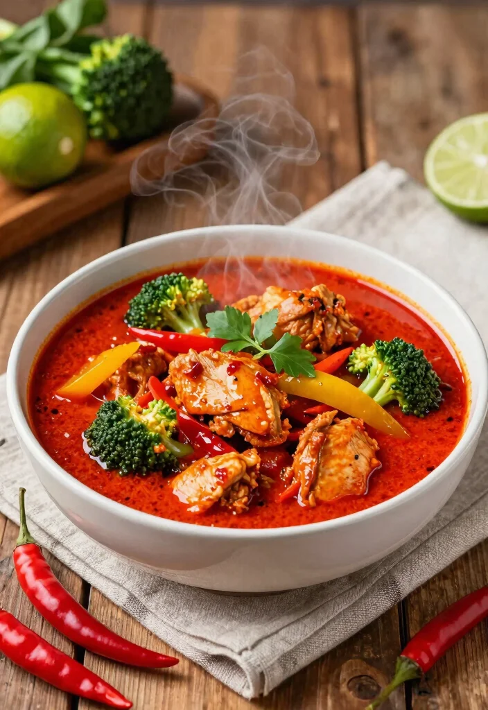 17 Thai Chicken Curry with Coconut Milk (Rich & Aromatic) - 2. Fiery Thai Red Curry with Chicken 1