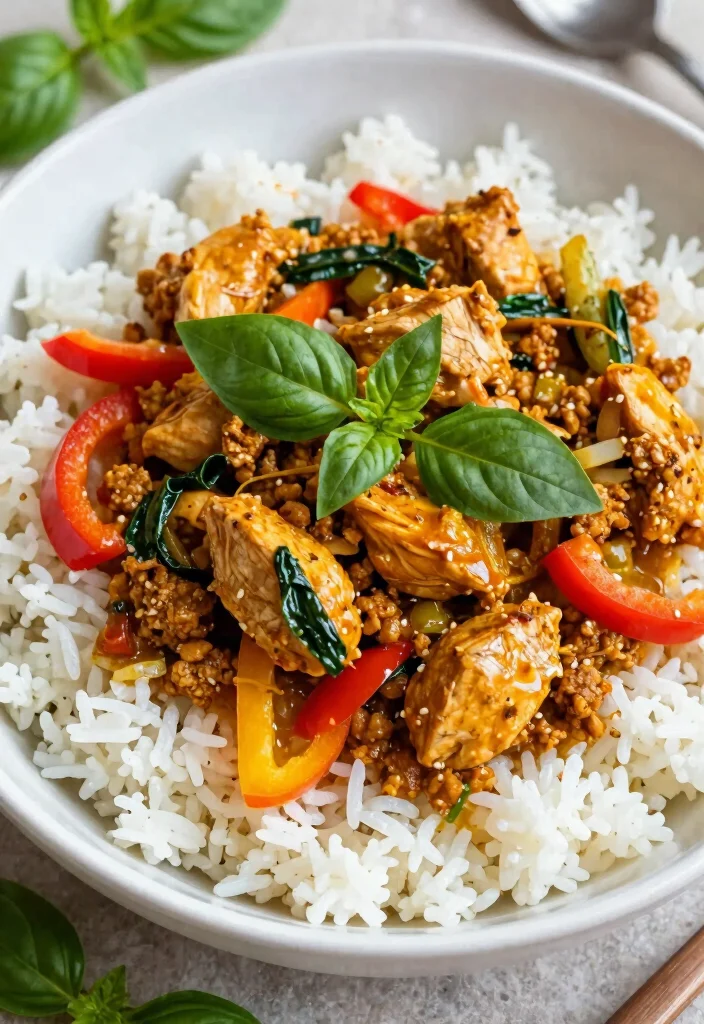 17 Thai Chicken Curry with Coconut Milk (Rich & Aromatic) - 4. Thai Basil Chicken Curry 1