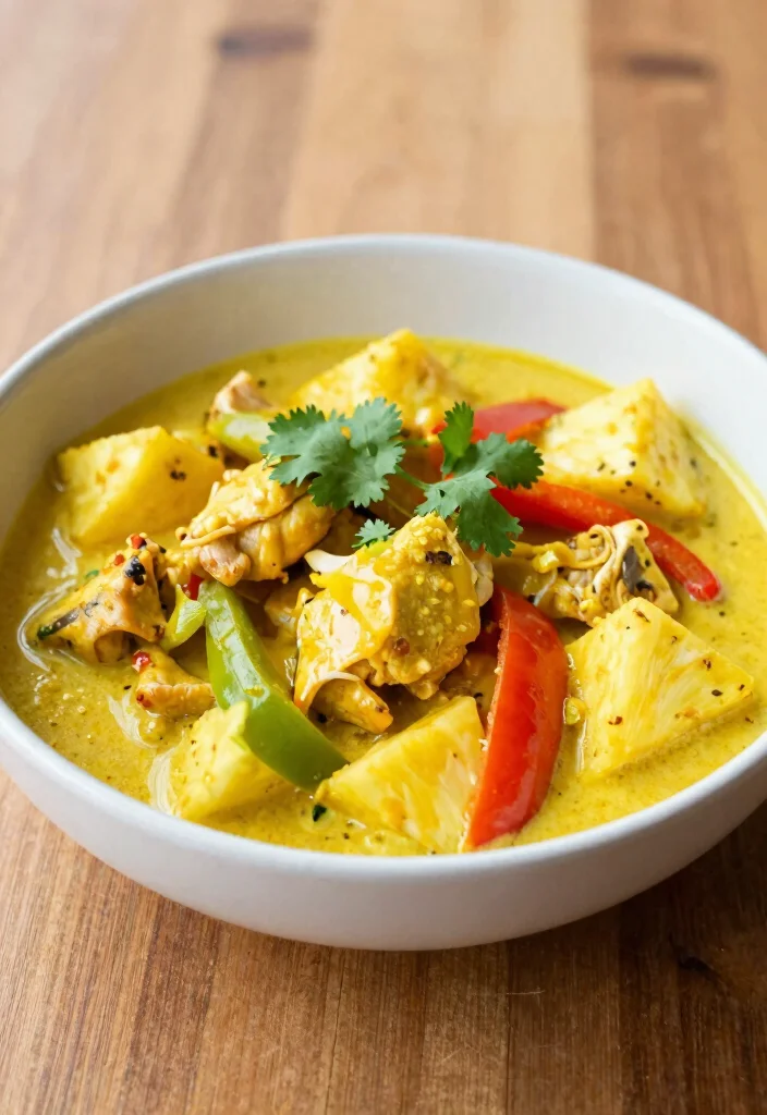 17 Thai Chicken Curry with Coconut Milk (Rich & Aromatic) - 5. Coconut Curry Chicken with Pineapple 1