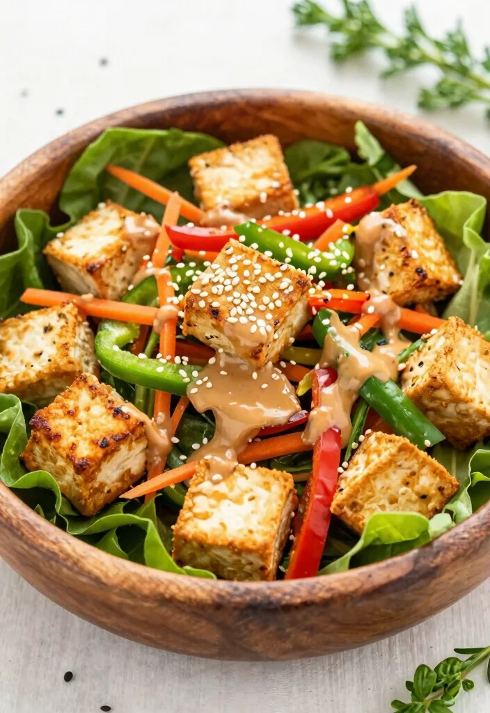 17 Thai Peanut Chicken Salad Recipes (Nutty Heaven) - 11. Thai Peanut Chicken Salad with Baked Tofu 1