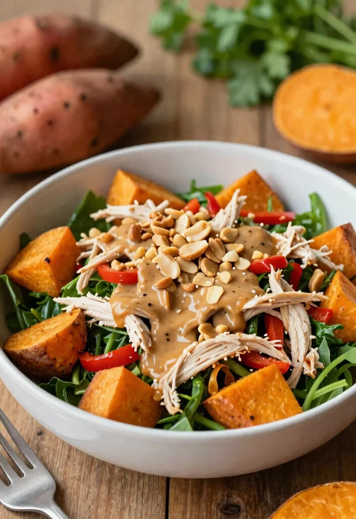 17 Thai Peanut Chicken Salad Recipes (Nutty Heaven) - 12. Thai Peanut Chicken Salad with Sweet Potato 1