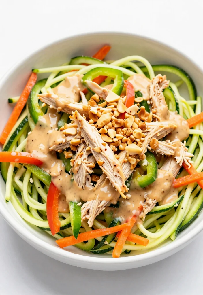 17 Thai Peanut Chicken Salad Recipes (Nutty Heaven) - 13. Thai Peanut Chicken Salad with Zoodles 1