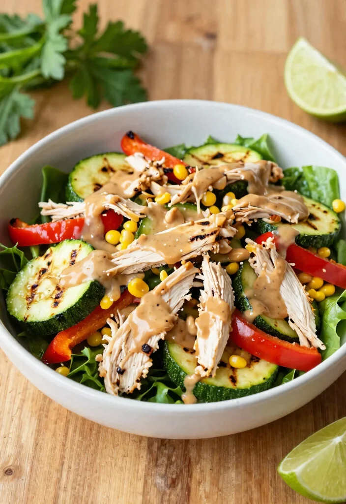 17 Thai Peanut Chicken Salad Recipes (Nutty Heaven) - 15. Thai Peanut Chicken Salad with Grilled Vegetables 1