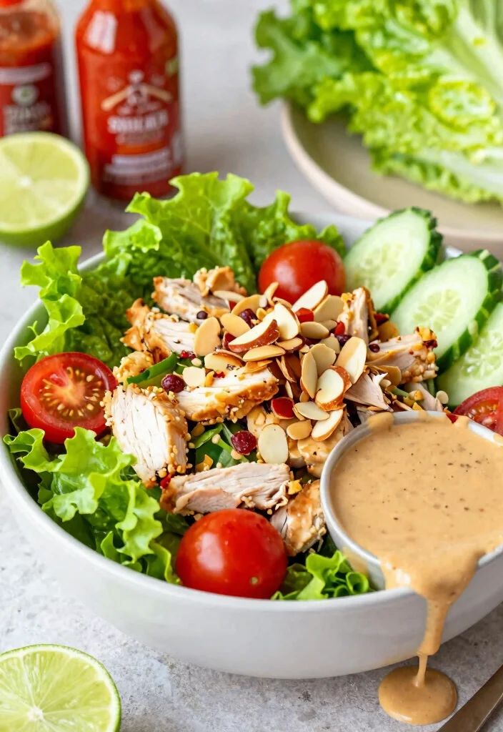 17 Thai Peanut Chicken Salad Recipes (Nutty Heaven) - 2. Spicy Thai Peanut Chicken Salad with Sriracha 1