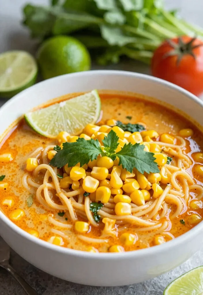 17 Thai Red Curry Noodle Soup Recipes (Spicy Comfort) - 10. Thai Red Curry Noodle Soup with Corn 1