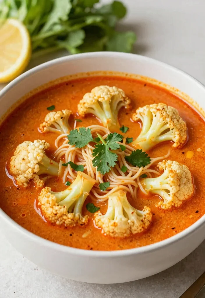 17 Thai Red Curry Noodle Soup Recipes (Spicy Comfort) - 11. Thai Red Curry Noodle Soup with Cauliflower 1