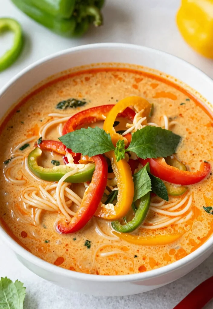 17 Thai Red Curry Noodle Soup Recipes (Spicy Comfort) - 13. Thai Red Curry Noodle Soup with Bell Peppers 1