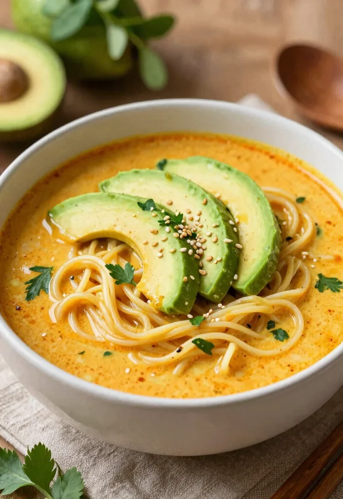 17 Thai Red Curry Noodle Soup Recipes (Spicy Comfort) - 16. Thai Red Curry Noodle Soup with Avocado 1
