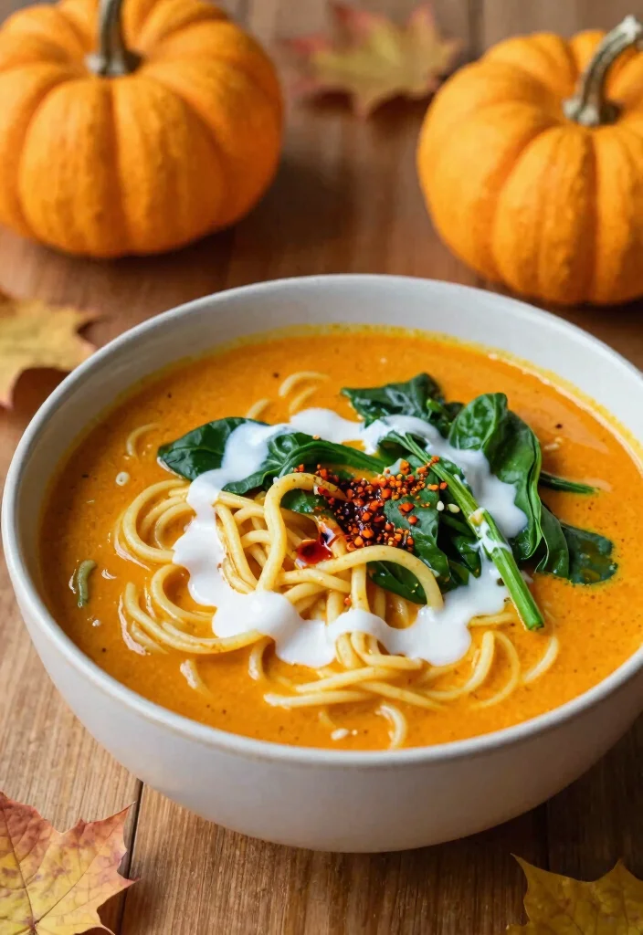 17 Thai Red Curry Noodle Soup Recipes (Spicy Comfort) - 2. Spicy Pumpkin Thai Red Curry Noodle Soup 1