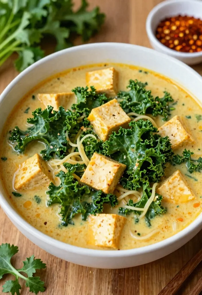 17 Thai Red Curry Noodle Soup Recipes (Spicy Comfort) - 4. Kale & Tofu Thai Red Curry Noodle Soup 1