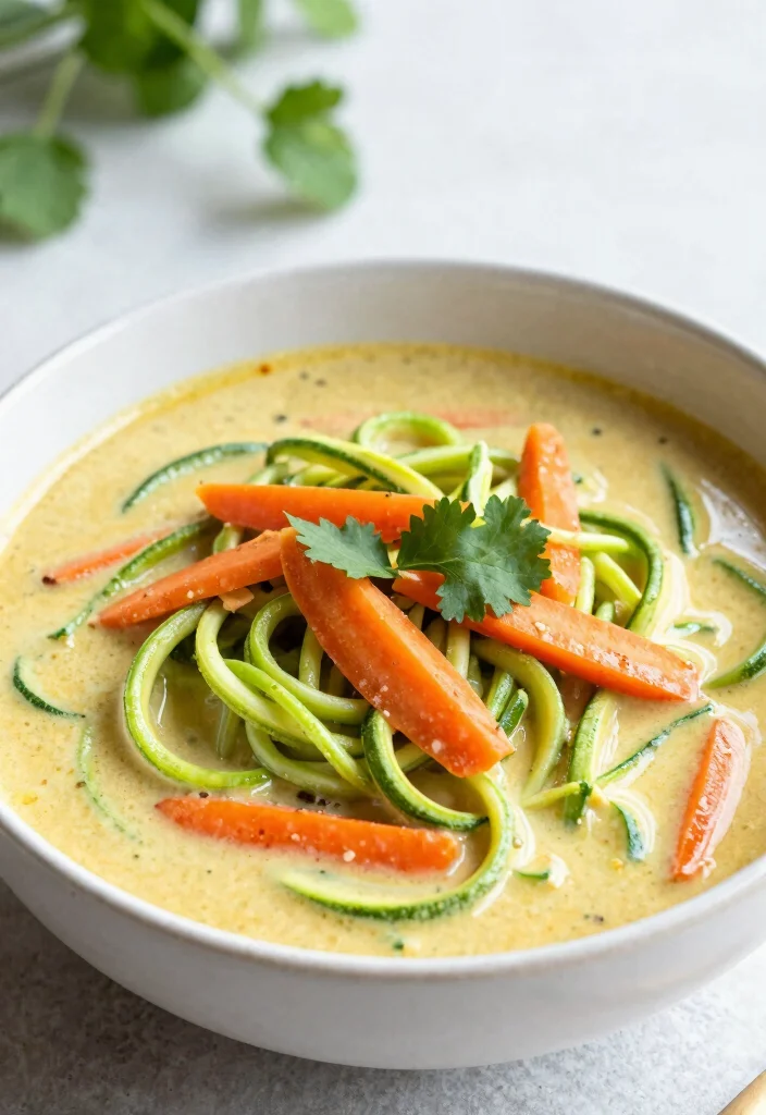 17 Thai Red Curry Noodle Soup Recipes (Spicy Comfort) - 5. Zucchini Noodle Thai Red Curry Soup 1