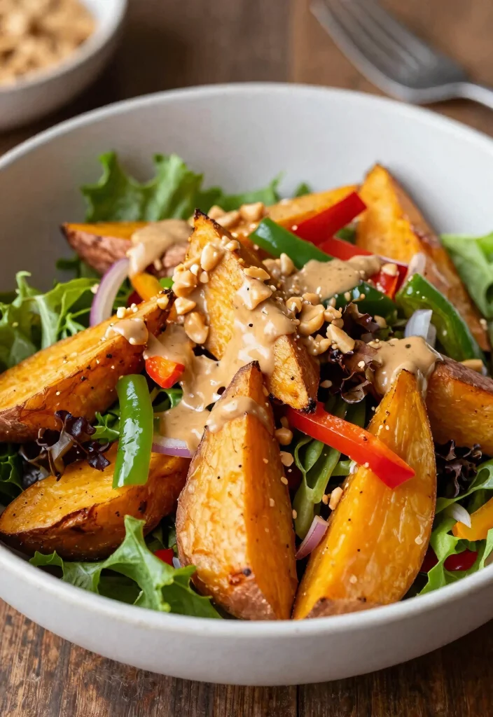 17 Thai Salads with Peanut Dressing (Crunchy & Fresh) - 12. Thai Sweet Potato Salad with Peanut Dressing 1