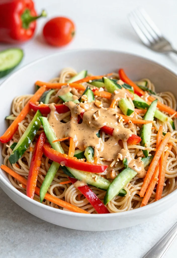 17 Thai Salads with Peanut Dressing (Crunchy & Fresh) - 13. Thai Pasta Salad with Peanut Dressing 1