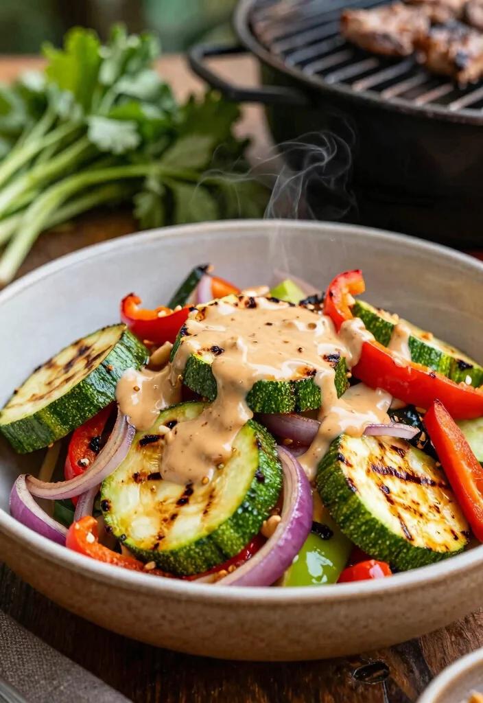 17 Thai Salads with Peanut Dressing (Crunchy & Fresh) - 14. Thai Grilled Vegetable Salad with Peanut Dressing 1