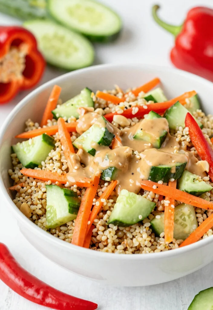17 Thai Salads with Peanut Dressing (Crunchy & Fresh) - 3. Thai Quinoa Salad with Peanut Dressing 1