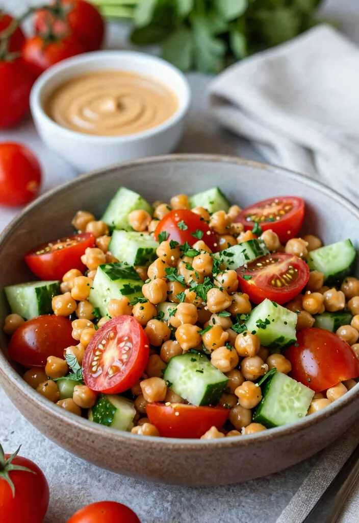 17 Thai Salads with Peanut Dressing (Crunchy & Fresh) - 4. Thai Chickpea Salad with Peanut Dressing 1