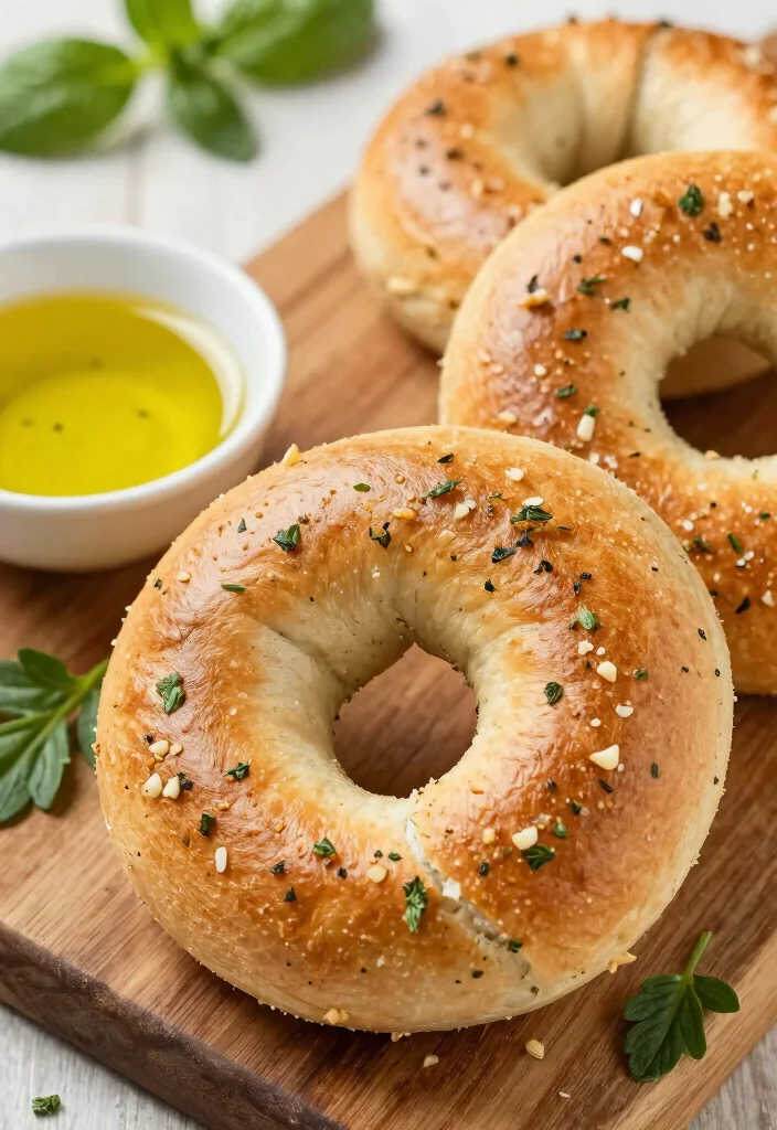 18 Bagels with Greek Yogurt: Healthy Breakfast Options Using Greek Yogurt - 11. Herbal Garlic Bagels 1