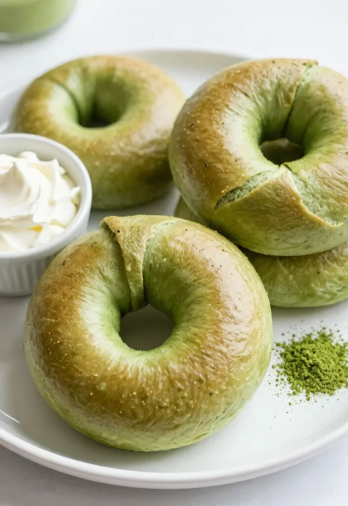 18 Bagels with Greek Yogurt: Healthy Breakfast Options Using Greek Yogurt - 12. Matcha Green Tea Bagels 1