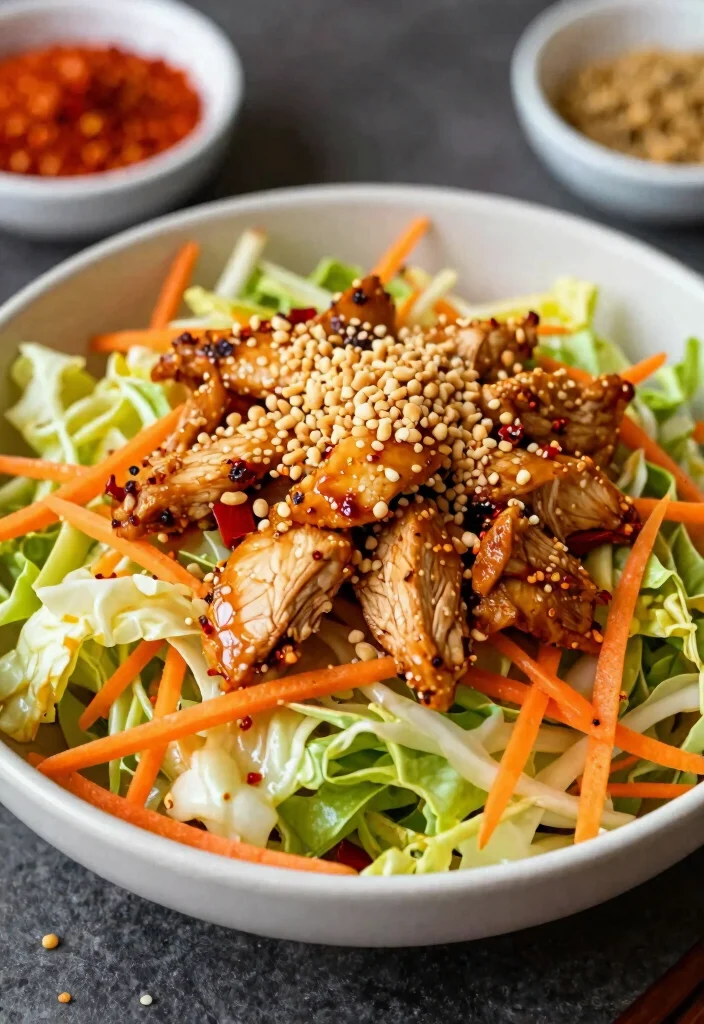 18 Chinese Chicken Salad Recipes (Crunchy & Fresh) - 3. Spicy Szechuan Chicken Salad 1