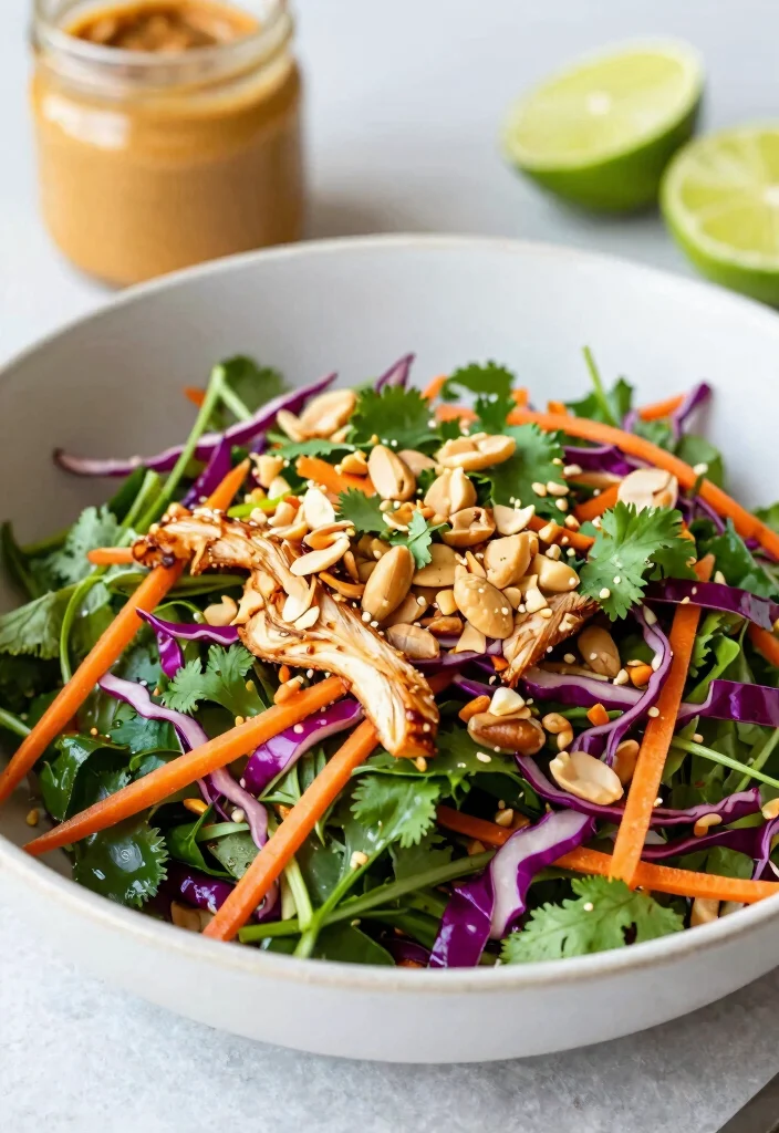 18 Chinese Chicken Salad Recipes (Crunchy & Fresh) - 4. Thai Peanut Chicken Salad 1