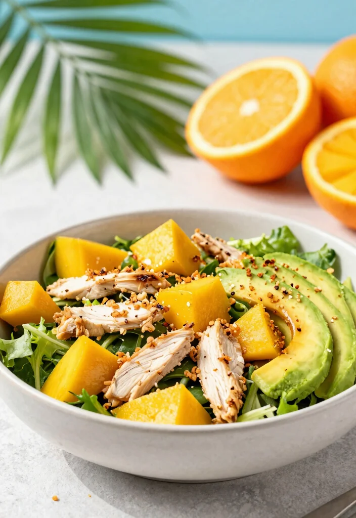 18 Chinese Chicken Salad Recipes (Crunchy & Fresh) - 5. Mango Chicken Asian Salad 1