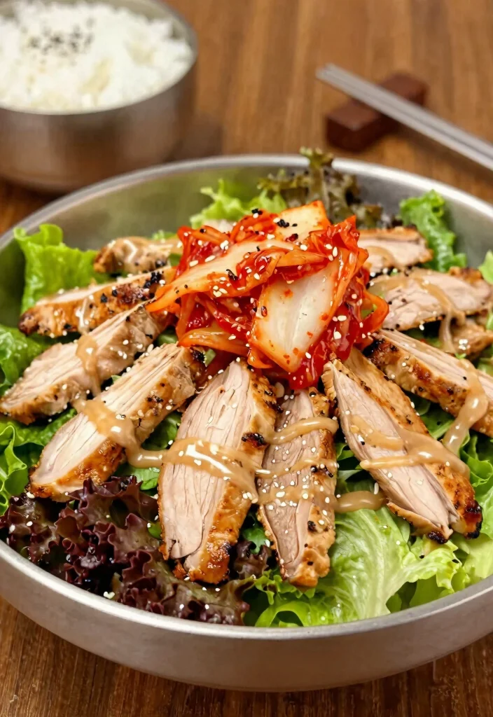 18 Chinese Chicken Salad Recipes (Crunchy & Fresh) - 8. Korean BBQ Chicken Salad 1