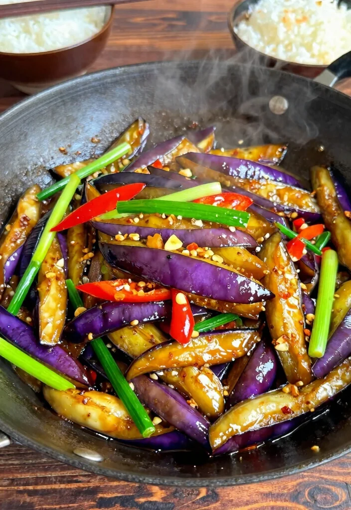 18 Chinese Eggplant Stir Fry Recipes (Spicy, Sweet & Savory) - 1. Spicy Garlic Eggplant Stir Fry 1