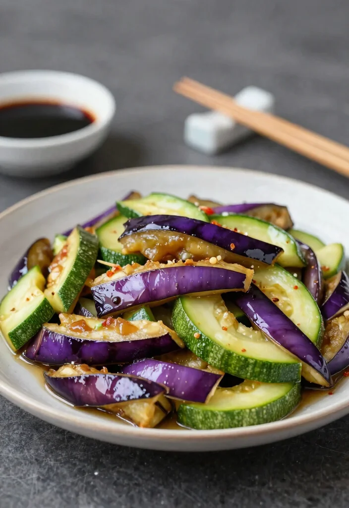18 Chinese Eggplant Stir Fry Recipes (Spicy, Sweet & Savory) - 11. Eggplant and Zucchini Stir Fry 1