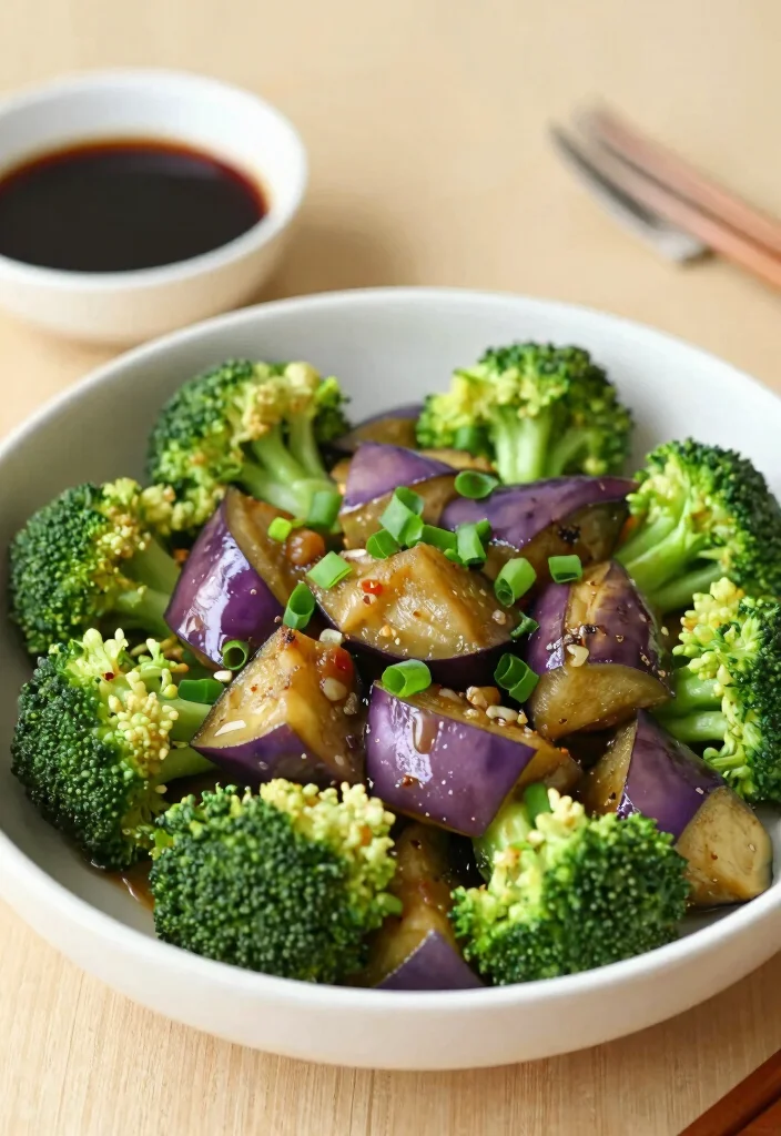 18 Chinese Eggplant Stir Fry Recipes (Spicy, Sweet & Savory) - 12. Eggplant and Broccoli Stir Fry 1