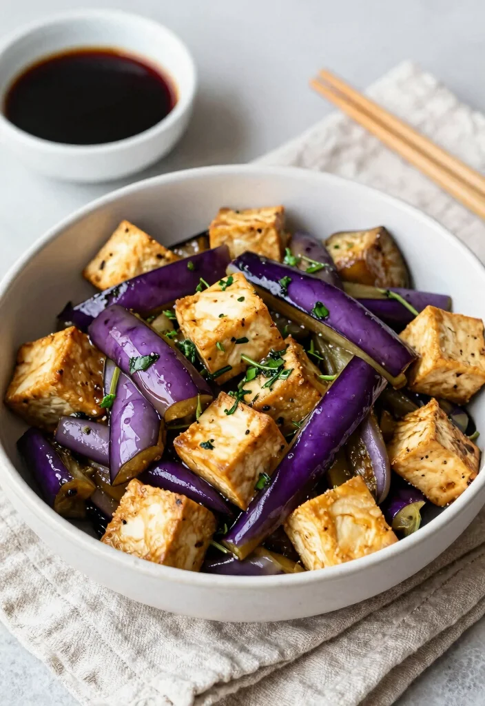 18 Chinese Eggplant Stir Fry Recipes (Spicy, Sweet & Savory) - 5. Eggplant and Tofu Stir Fry 1