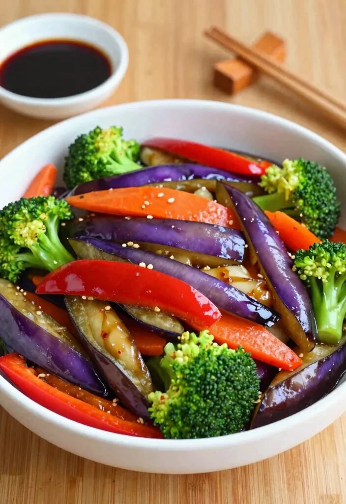 18 Chinese Eggplant Stir Fry Recipes (Spicy, Sweet & Savory) - 7. Eggplant and Vegetable Stir Fry 1