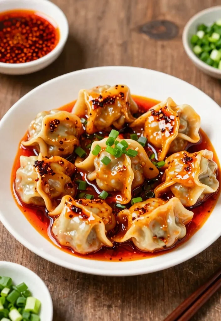 18 Chinese Side Dishes (Perfect for Dinner Parties) - 13. Wontons in Chili Oil 1