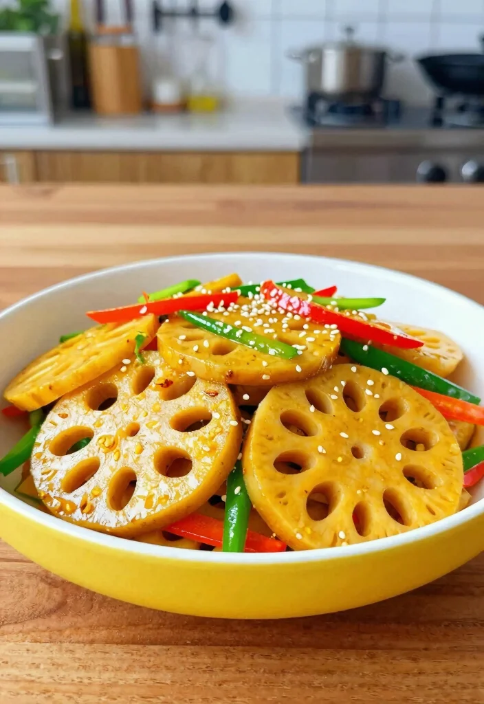 18 Chinese Side Dishes (Perfect for Dinner Parties) - 14. Lotus Root Stir-Fry 1
