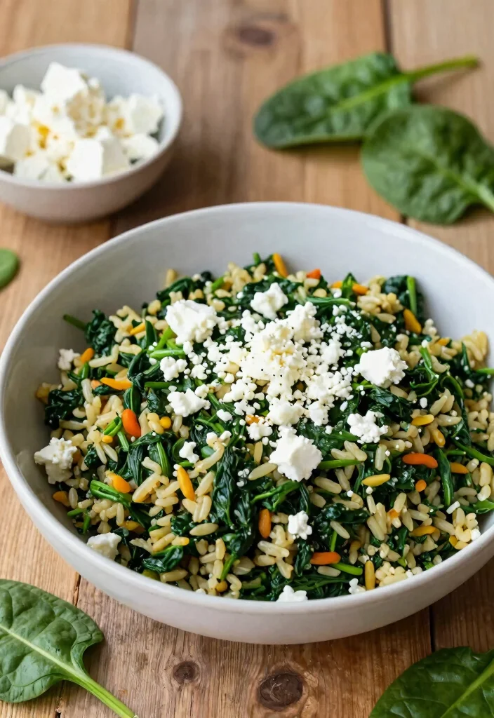 18 Easy Chinese Fried Rice Recipes (Better Than Takeout) - 12. Spinach and Feta Fried Rice 1