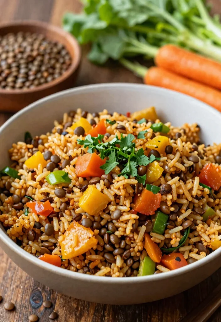 18 Easy Chinese Fried Rice Recipes (Better Than Takeout) - 17. Lentil Fried Rice 1