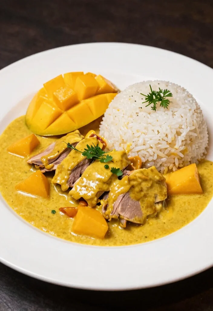 18 Gelbes Thai Curry Rezepte (Mild & Creamy) - 12. Gelbes Curry mit Ente und Mango 1