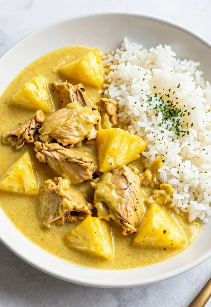 18 Gelbes Thai Curry Rezepte (Mild & Creamy) - 14. Gelbes Curry mit Putenfleisch und Ananas 1