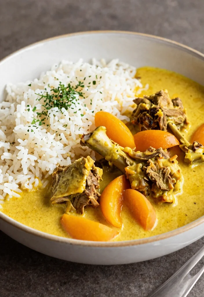 18 Gelbes Thai Curry Rezepte (Mild & Creamy) - 15. Gelbes Curry mit Lamm und Aprikosen 1