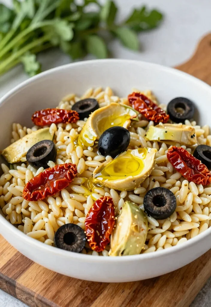 18 Greek Orzo Salad Recipes (Mediterranean Vibes) - 10. Mediterranean Orzo Salad with Artichokes 1