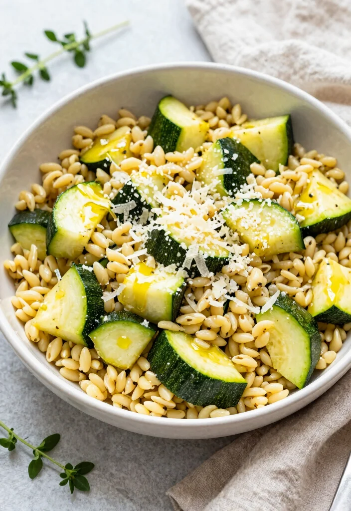18 Greek Orzo Salad Recipes (Mediterranean Vibes) - 14. Zucchini and Orzo Salad with Parmesan 1