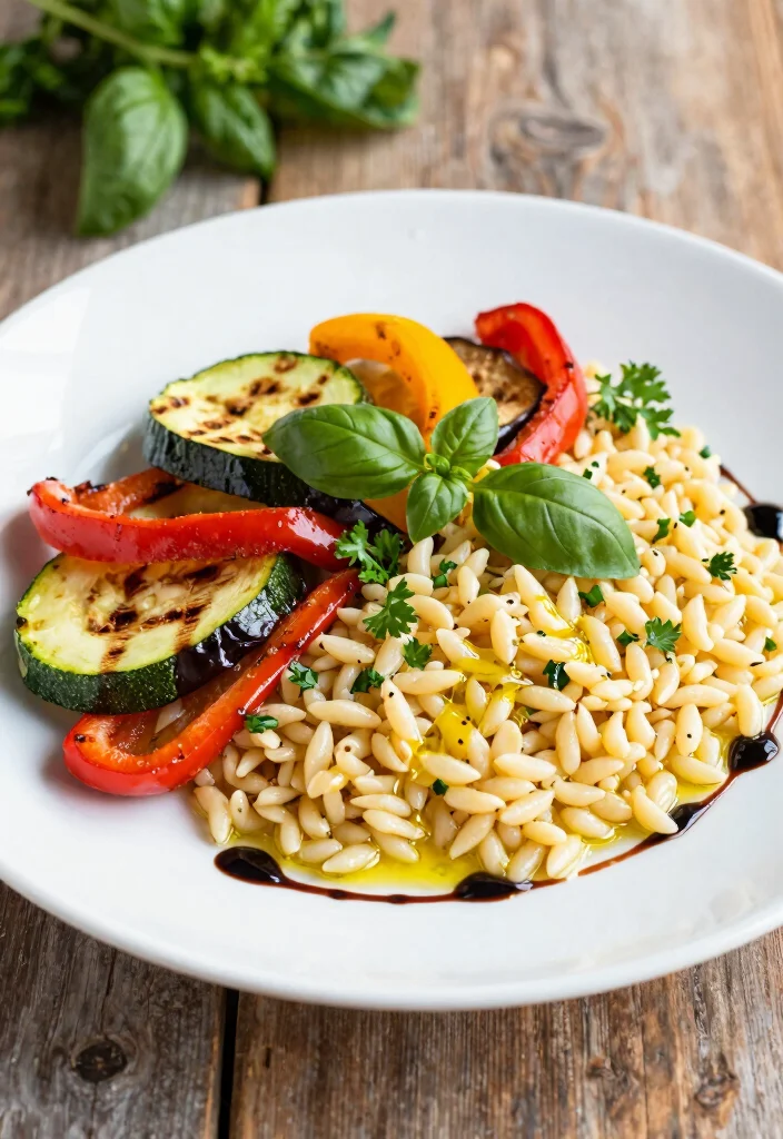 18 Greek Orzo Salad Recipes (Mediterranean Vibes) - 2. Mediterranean Orzo with Grilled Vegetables 1