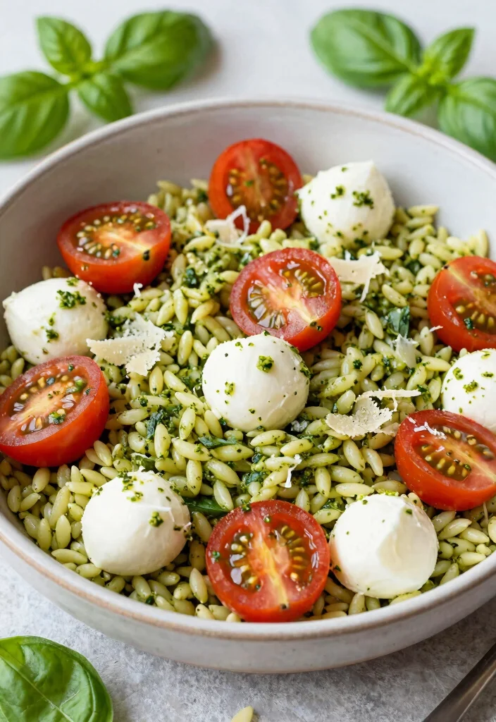 18 Greek Orzo Salad Recipes (Mediterranean Vibes) - 8. Pesto Orzo Salad 1
