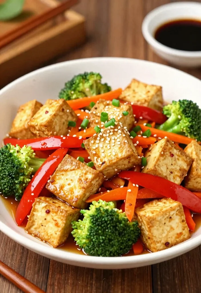 18 Healthy Chinese Recipes (Low Oil, High Flavor) - 1. Zesty Tofu and Veggie Stir-Fry 1