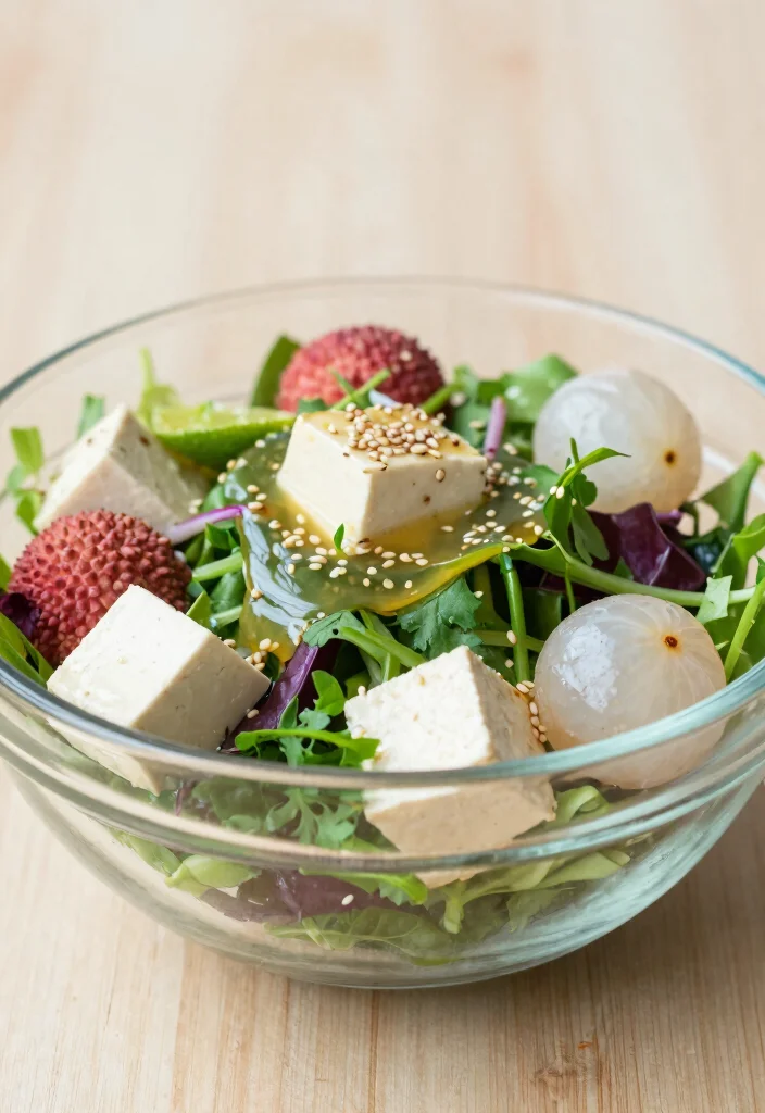 18 Healthy Chinese Recipes (Low Oil, High Flavor) - 10. Lychee and Tofu Salad 1