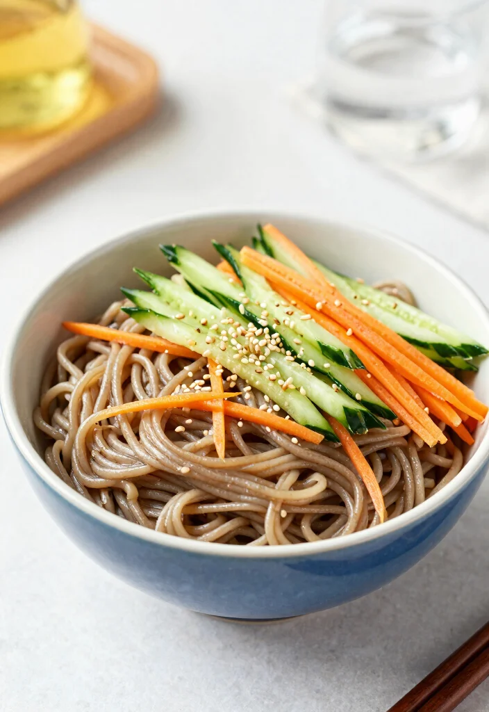 18 Healthy Chinese Recipes (Low Oil, High Flavor) - 13. Chilled Soba Noodles with Vegetables 1