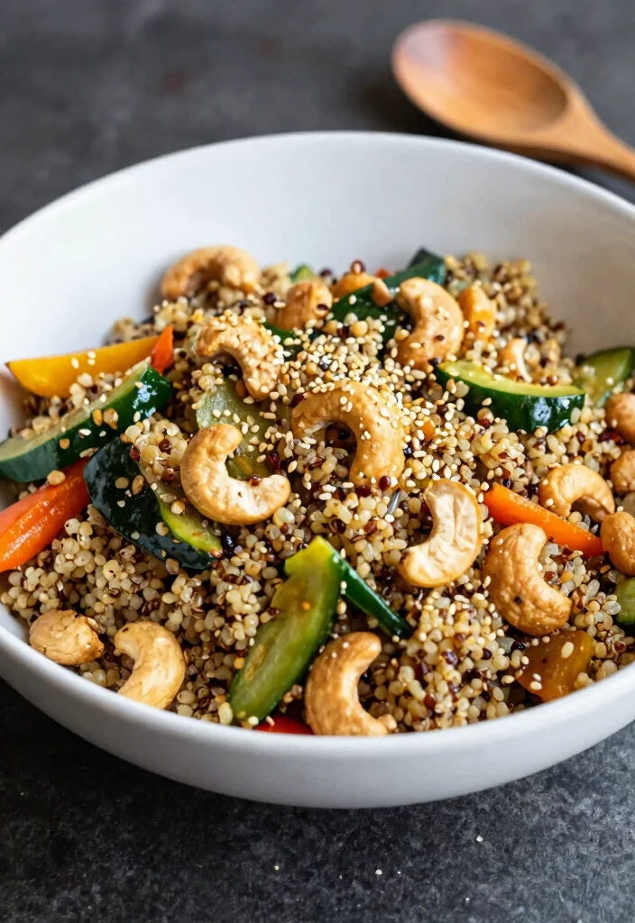18 Healthy Chinese Recipes (Low Oil, High Flavor) - 14. Quinoa Stir-Fry with Cashews 1