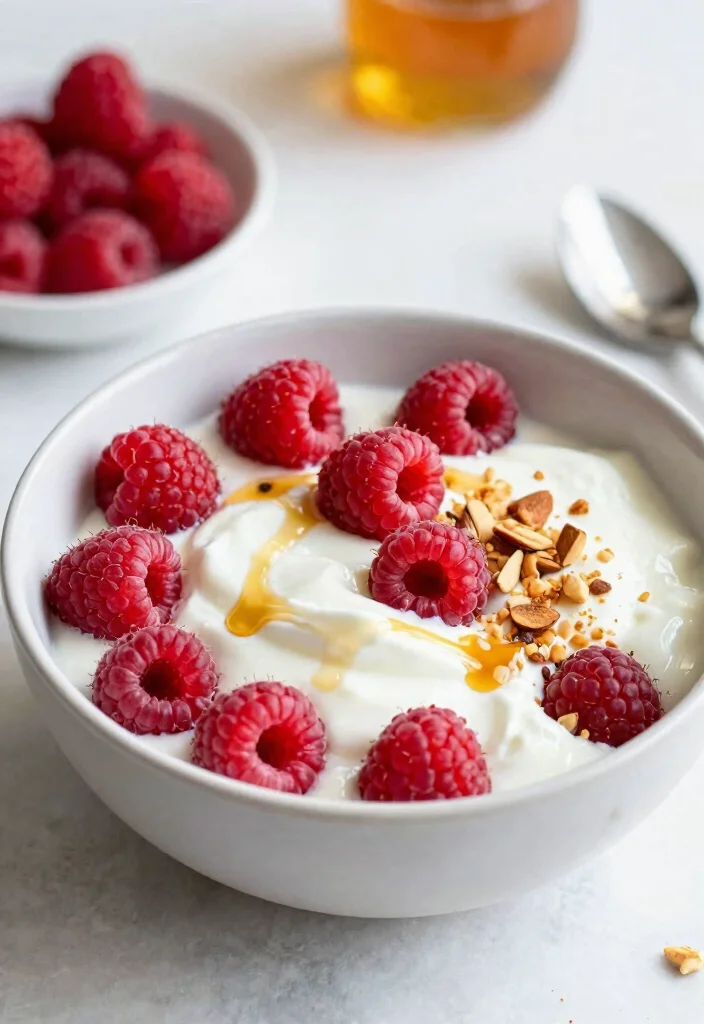 18 High-Protein Greek Yogurt Breakfast Recipes to Kickstart Your Day - 14. Raspberries & Cream Greek Yogurt Bowl 1