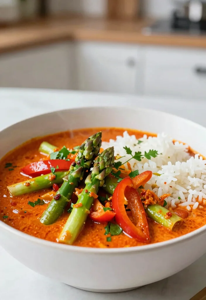 18 Irresistible Vegan Thai Curry Recipes to Spice Up Your Kitchen! - 13. Thai Red Curry with Asparagus 1