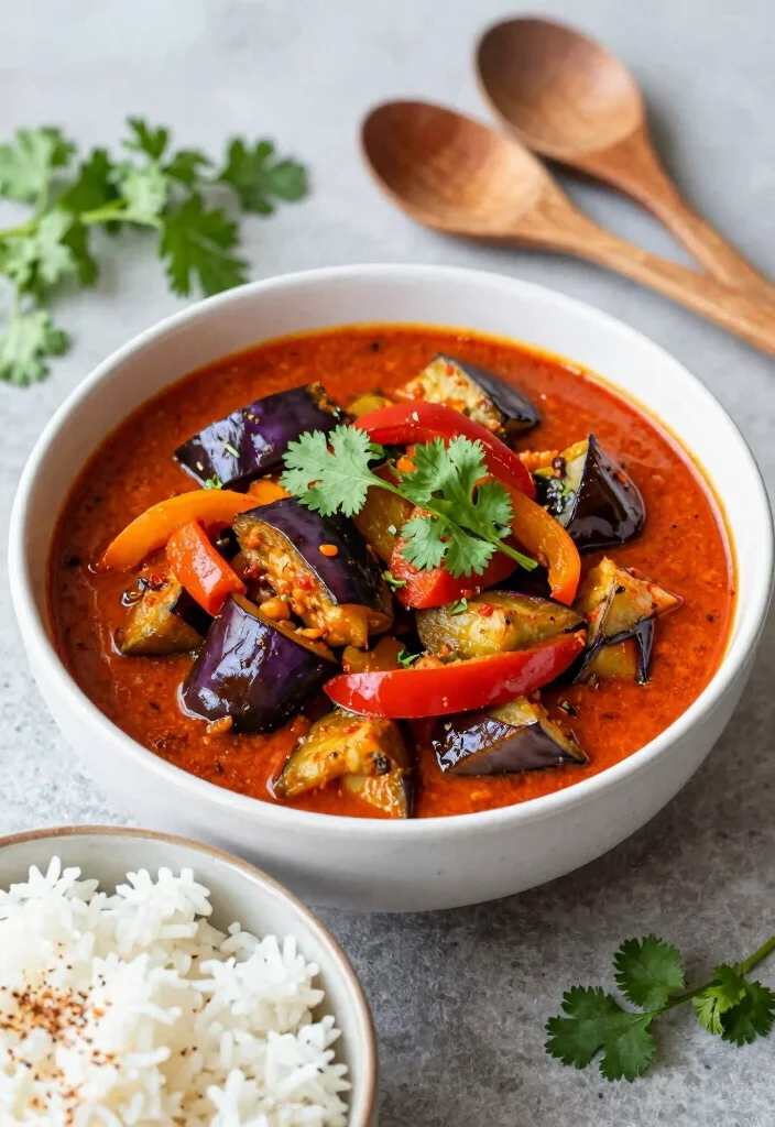 18 Irresistible Vegan Thai Curry Recipes to Spice Up Your Kitchen! - 2. Spicy Red Curry with Eggplant 1