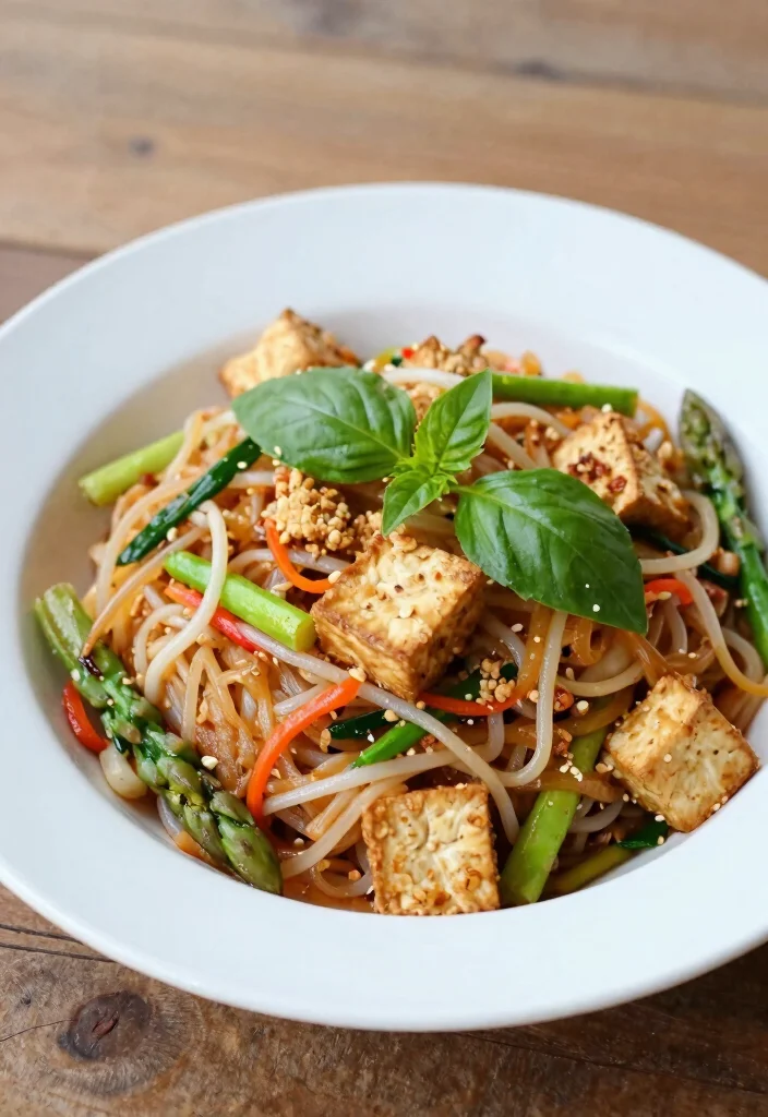 18 Pad Thai Tofu Recipes (Crispy & Flavorful) - 10. Pad Thai Tofu with Asparagus 1